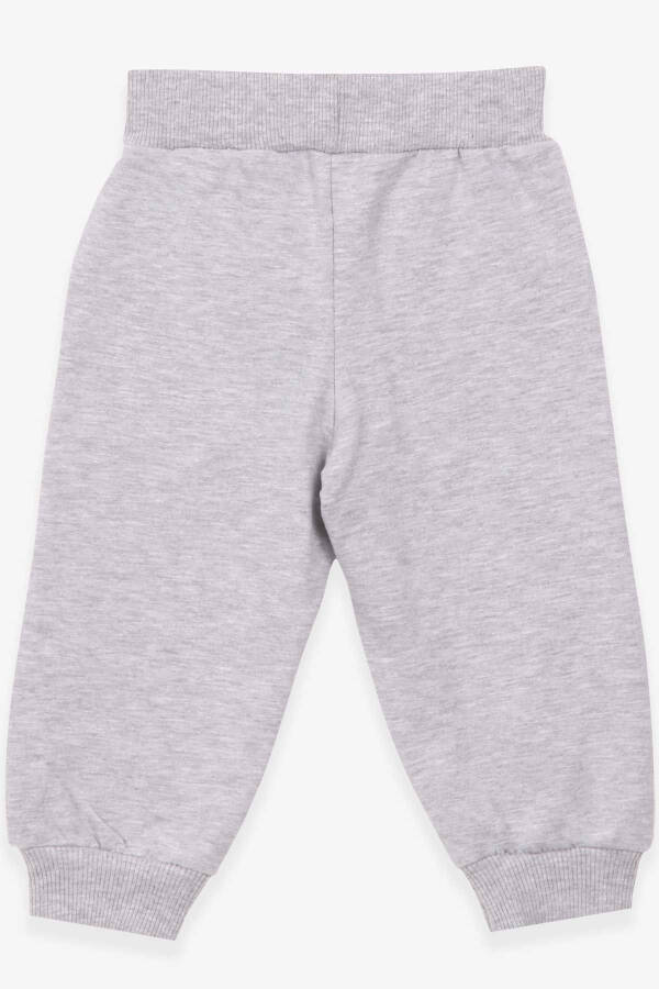 Baby Boy Sweatpants with Printed Pocket 9 Months-3 Years, Grey Melange - 14