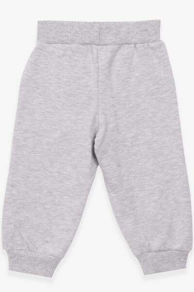 Baby Boy Sweatpants with Printed Pocket 9 Months-3 Years, Grey Melange - 6