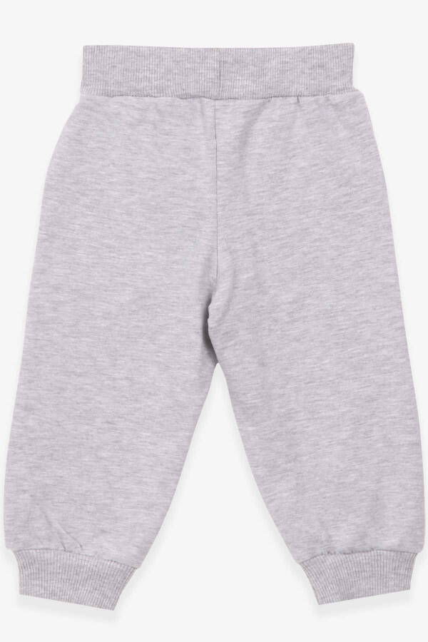 Baby Boy Sweatpants with Printed Pocket 9 Months-3 Years, Grey Melange - 6