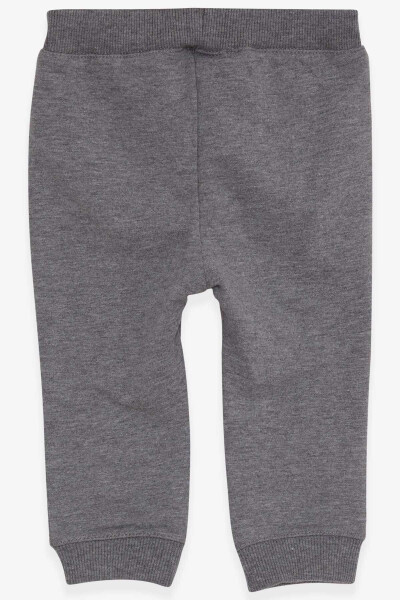 Baby Boy Sweatpants with Summer Print 9 Months-3 Years, Grey Melange - 2