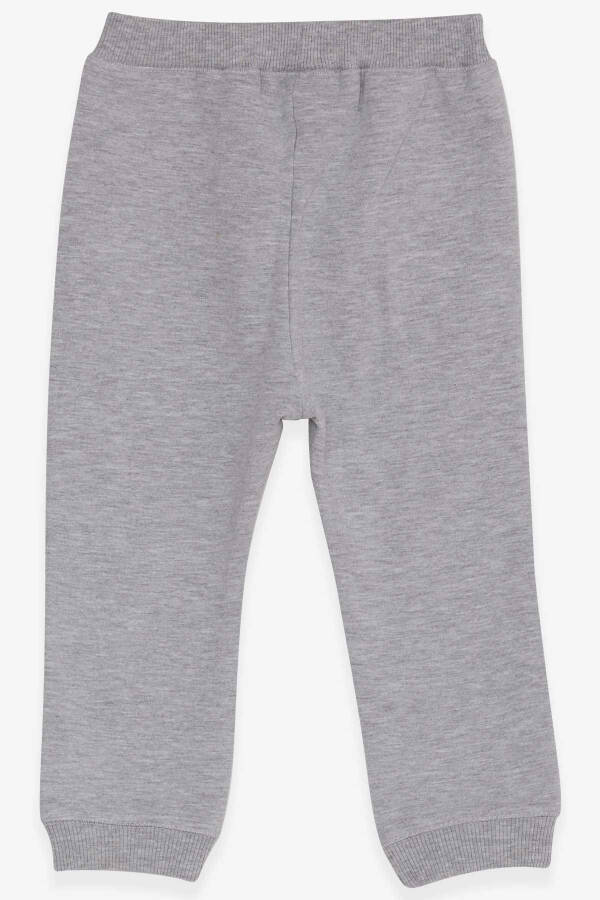 Baby Boy Sweatpants with Summer Print 9 Months-3 Years, Light Grey Melange - 2