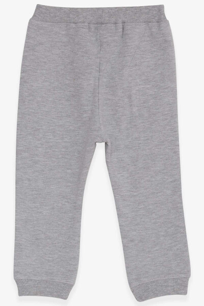 Baby Boy Sweatpants with Summer Print 9 Months-3 Years, Light Grey Melange - BREEZE (1)