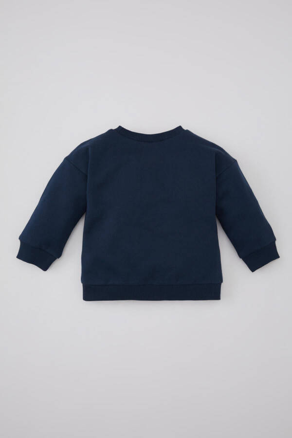 Baby boy sweatshirt with soft fleece lining and a bicycle print. - 5