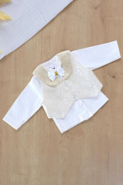 Baby Boy Vest and Bow Tie Mevlid Set Luxury Special Day and Mevlid Set 0 - 3 Months STL6518 - 4