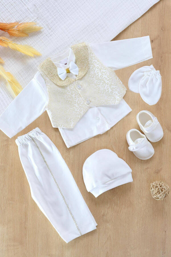 Baby Boy Vest and Bow Tie Mevlid Set Luxury Special Day and Mevlid Set 0 - 3 Months STL6518 - 1