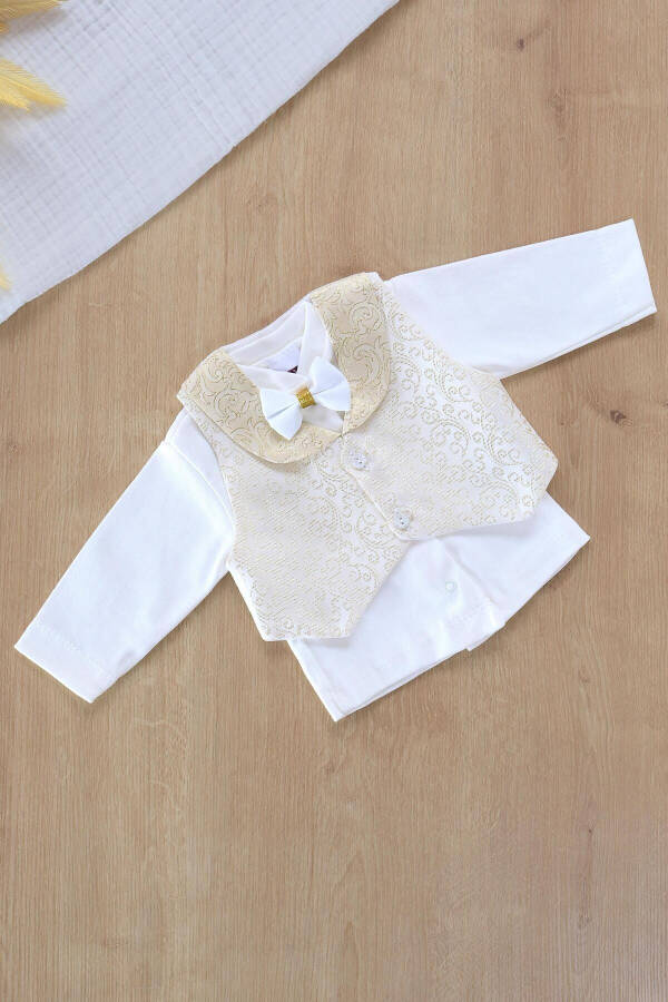 Baby Boy Vest and Bow Tie Mevlid Set Luxury Special Day and Mevlid Set 0 - 3 Months STL6518 - 4