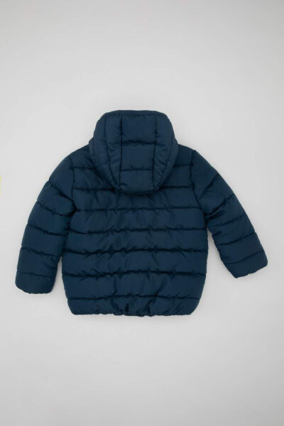 Baby Boy Water-Repellent Hooded Fleece Lined Jacket Indigo - 25