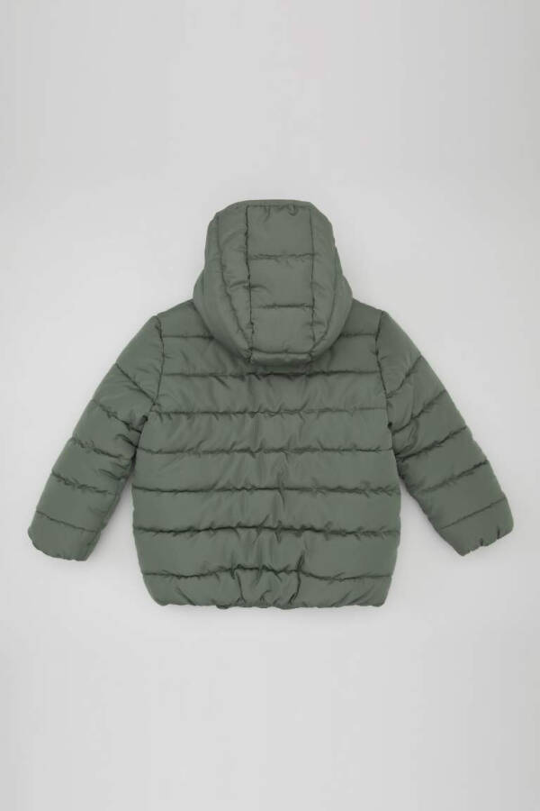 Baby Boy Water Repellent Hooded Fleece Lined Jacket Light Green - 23