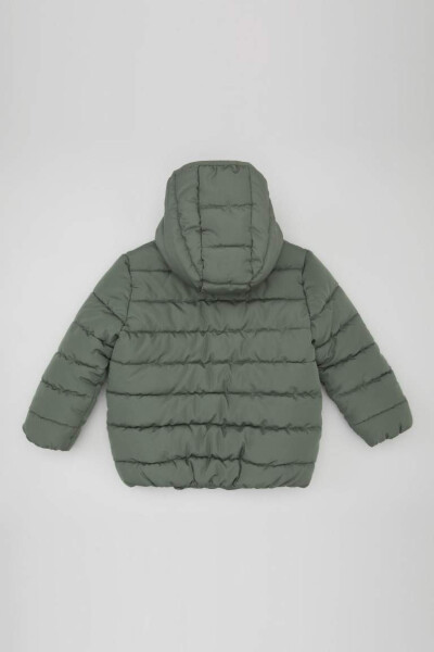 Baby Boy Water Repellent Hooded Fleece Lined Jacket Light Green - 18