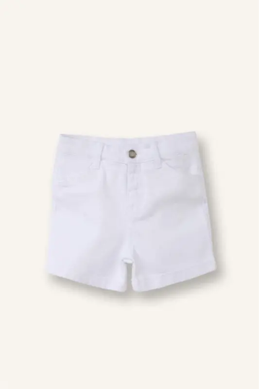 Baby Boy White Jean Shorts - 2