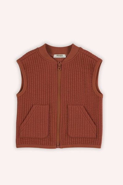 Baby boy zippered brick vest - 1