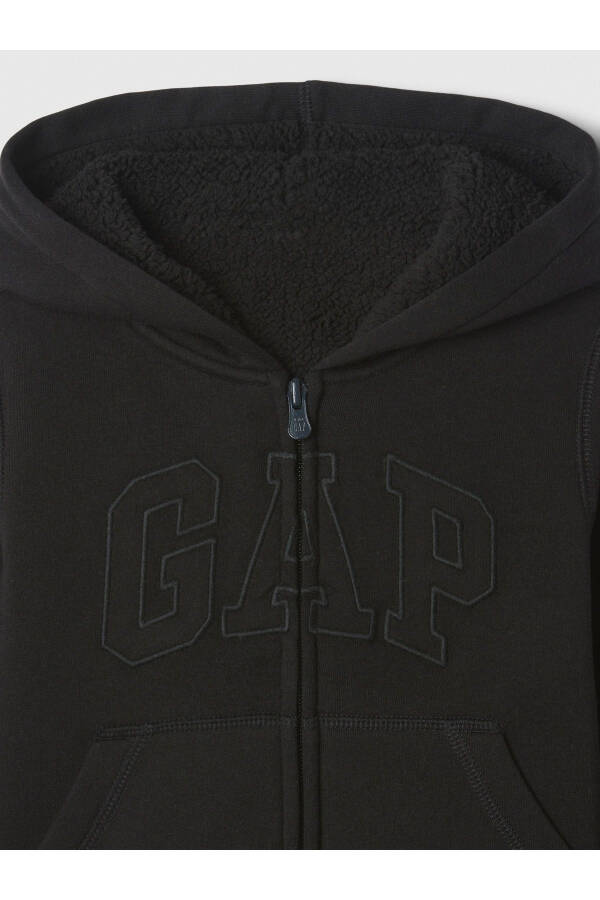 Baby Boys Black Gap Logo Zip-Up Fleece Sherpa Sweatshirt - 2