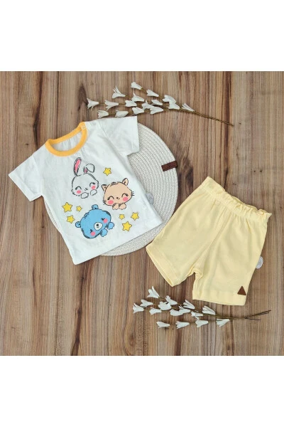 Baby Boys & Girls 2-Piece Short Sleeve Summer Printed Gift Set Top & Bottom 6-9-12-18 Months - BEBELLA