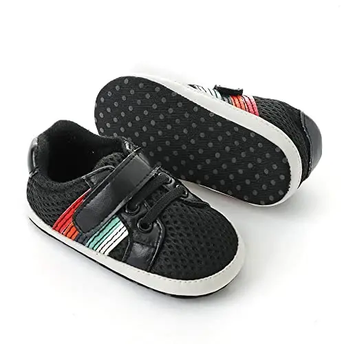 Baby Boys Girls Charmli teri PRE-Walking Sneakers Chaqaloqlar uchun sirpanishga qarshi rezina taglikli yengil birinchi qadam poyabzallari - 1