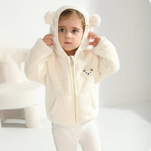 Baby Boys Girls Fleece Jackets Zip Up Hoodies Cute Bear Coats Fall Winter Fuzzy Jacket Newborn Boys Girls Outwear - 2