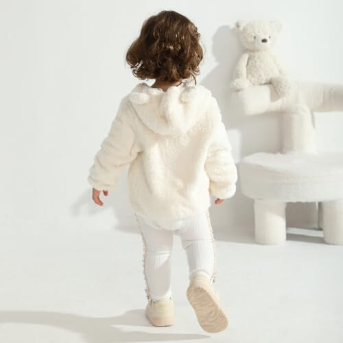 Baby Boys Girls Fleece Jackets Zip Up Hoodies Cute Bear Coats Fall Winter Fuzzy Jacket Newborn Boys Girls Outwear - 5