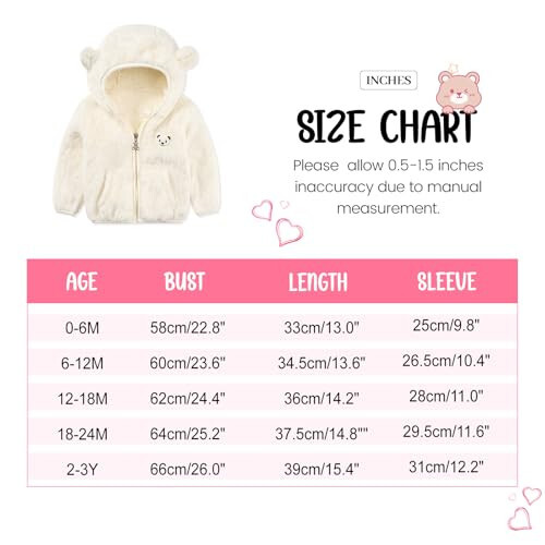 Baby Boys Girls Fleece Jackets Zip Up Hoodies Cute Bear Coats Fall Winter Fuzzy Jacket Newborn Boys Girls Outwear - 6