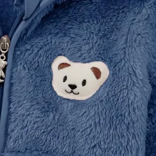 Baby Boys Girls Fleece Jackets Zip Up Hoodies Cute Bear Coats Fall Winter Fuzzy Jacket Newborn Boys Girls Outwear - 7