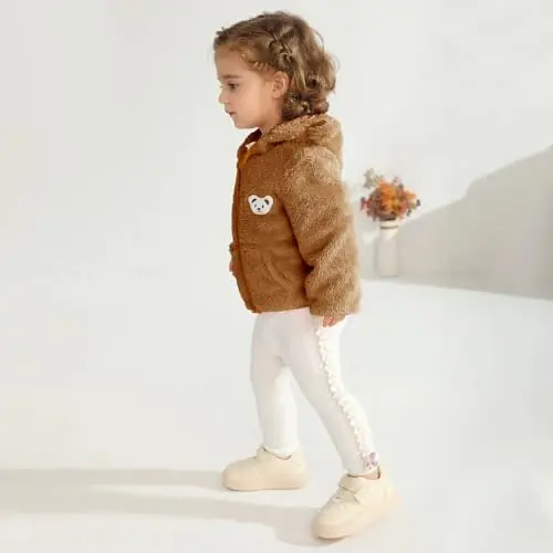 Baby Boys Girls Fleece Jackets Zip Up Hoodies Cute Bear Coats Fall Winter Fuzzy Jacket Newborn Boys Girls Outwear - 5