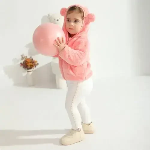 Baby Boys Girls Fleece Jackets Zip Up Hoodies Cute Bear Coats Fall Winter Fuzzy Jacket Newborn Boys Girls Outwear - 4