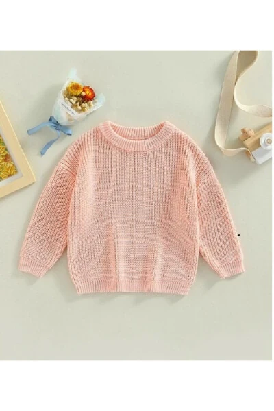 Baby Boys Girls Kids Oversize Bicycle Neck Knit Sweater - 3