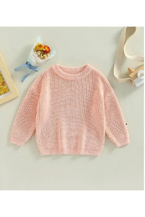 Baby Boys Girls Kids Oversize Bicycle Neck Knit Sweater - 3