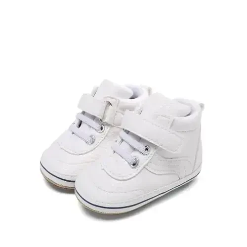 Baby Boys Girls Leather PRE-Walking Sneakers Toddler Anti-Slip Rubber Sole Infant Lightweight First Step Shoes - BABY (1)