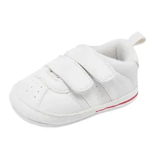 Baby Boys Girls Leather PRE-Walking Sneakers Toddler Anti-Slip Rubber Sole Infant Lightweight First Step Shoes - 2