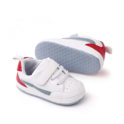 Baby Boys Girls Leather PRE-Walking Sneakers Toddler Anti-Slip Rubber Sole Infant Lightweight First Step Shoes - Baby (1)