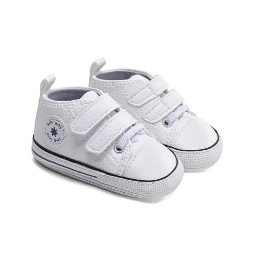 Baby Boys Girls Leather PRE-Walking Sneakers Toddler Anti-Slip Rubber Sole Infant Lightweight First Step Shoes - Baby (1)