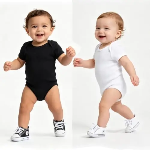 Baby Boys Girls Leather PRE-Walking Sneakers Toddler Anti-Slip Rubber Sole Infant Lightweight First Step Shoes - Baby (1)