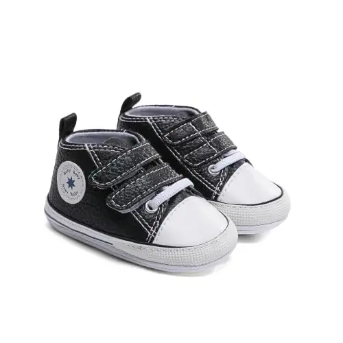 Baby Boys Girls Leather PRE-Walking Sneakers Toddler Anti-Slip Rubber Sole Infant Lightweight First Step Shoes - 2