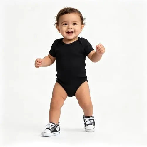 Baby Boys Girls Leather PRE-Walking Sneakers Toddler Anti-Slip Rubber Sole Infant Lightweight First Step Shoes - 2