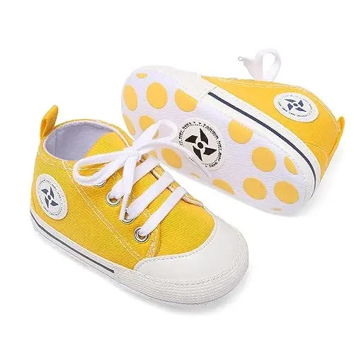 Baby Boys Girls Star High Top Sneaker Yumshoq Sirpanishga qarshi taglik Yangi tug'ilgan chaqaloqlar Birinchi qadam Canvas Denim Poyafzal - 3
