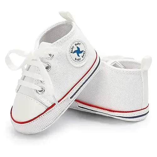 Baby Boys Girls Star High Top Sneaker Yumshoq sirpanmaydigan taglik Yangi tug'ilgan chaqaloqlar Birinchi qadam Canvas Denim poyabzal - 3