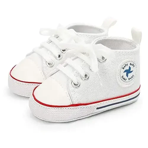 Baby Boys Girls Star High Top Sneaker Yumshoq sirpanmaydigan taglik Yangi tug'ilgan chaqaloqlar Birinchi qadam Canvas Denim poyabzal - 5