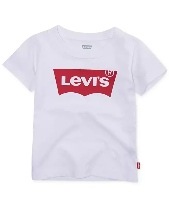 Baby Boys or Baby Girls Short Sleeve Classic Batwing T Shirt-White - LEVI'S