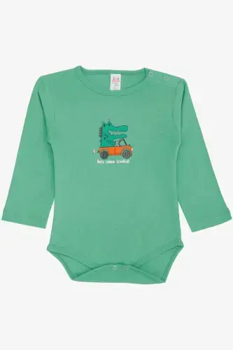 Baby Boys' Snap-Closure Bodysuit with Driver Crocodile Print, 9 Months-3 Years, Mint Green-Mint Green - 3