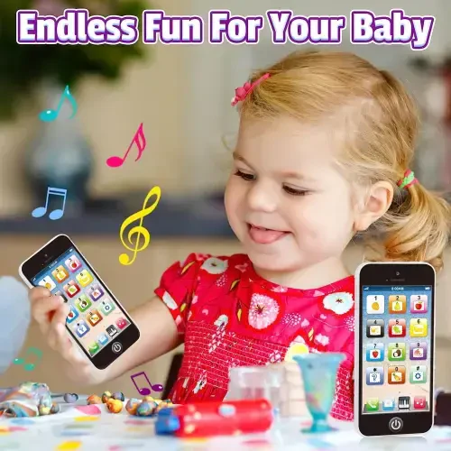 Baby Cell Phone Toy, Baby Phone Toy, Toddler Phone Toy, Kids Smart Phone Toys with Lights & Music, Learning English Education Gift for Baby Boys Girls - 6