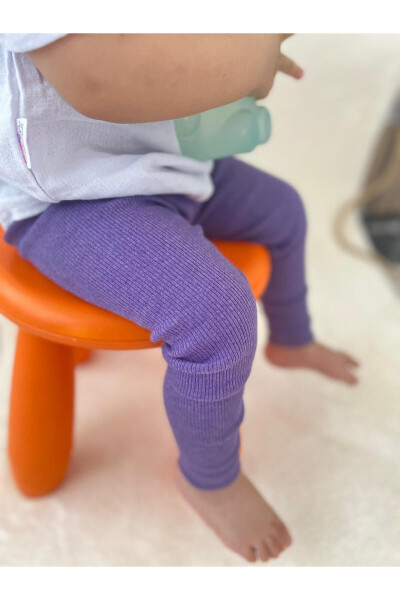 BABY-CHILD PURPLE RIBBON LEGGINGS - BAHNUR