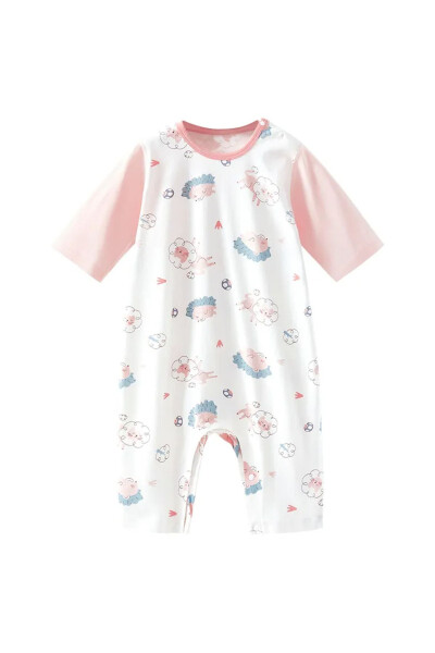 Baby, Child Summer Jumpsuit 100% Organic Cotton, Bodysuit, Romper, Jumpsuit 1-2 Years (CUTE ANIMALS PINK) - NAYNES