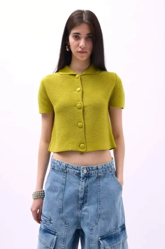 Baby Collar Buttoned Blouse - 2