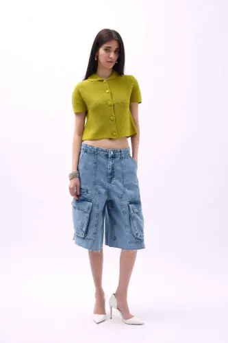 Baby Collar Buttoned Blouse - 3