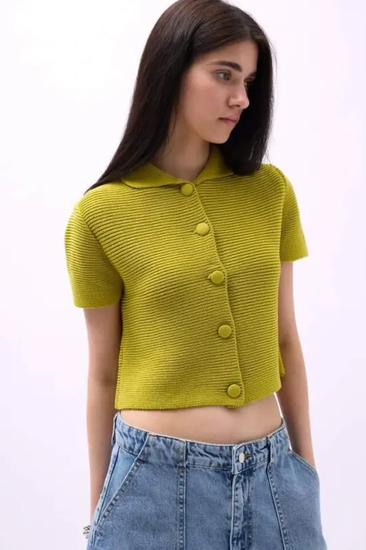 Baby Collar Buttoned Blouse - 5