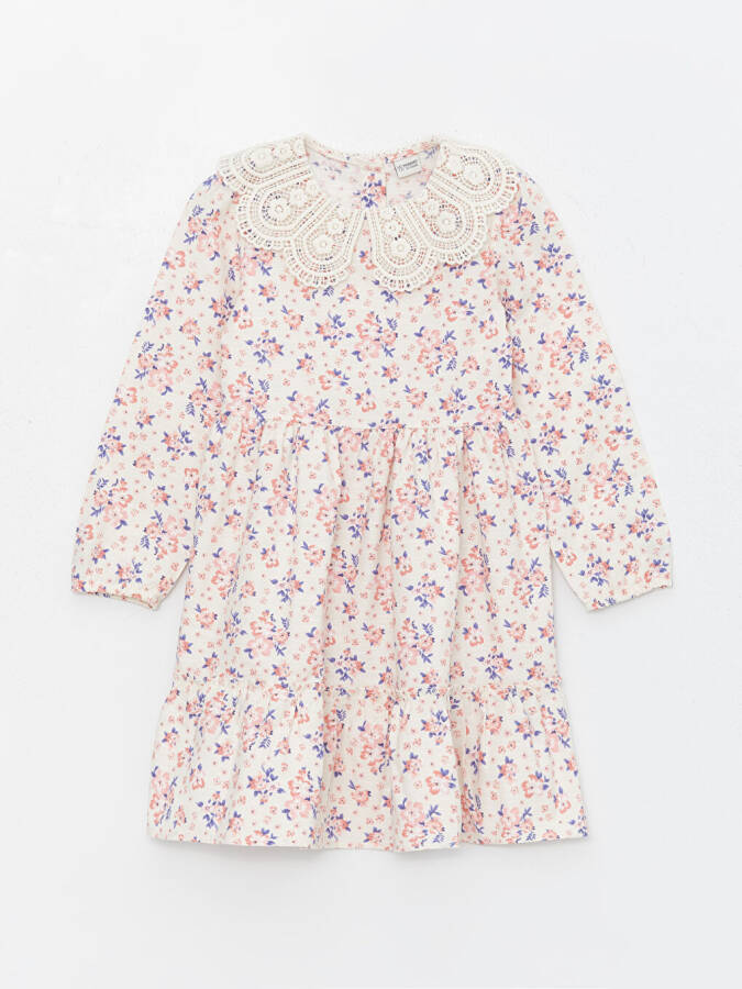 Baby Collar Floral Long Sleeve Girl Dress - 1