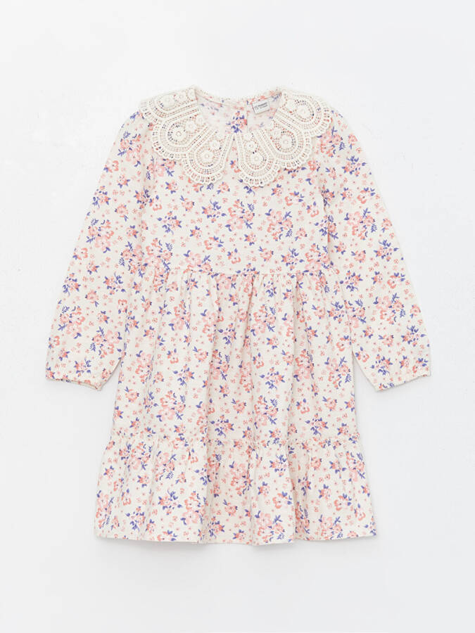 Baby Collar Floral Long Sleeve Girl Dress - 3