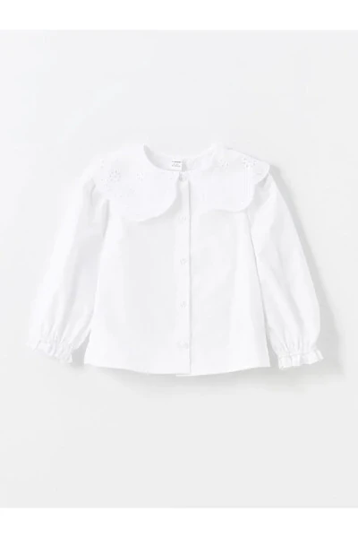 Baby Collar Long Sleeve Basic Baby Girl Shirt - 3