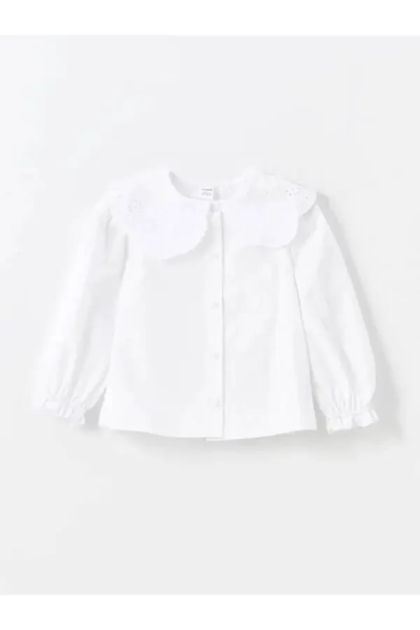 Baby Collar Long Sleeve Basic Baby Girl Shirt - 3