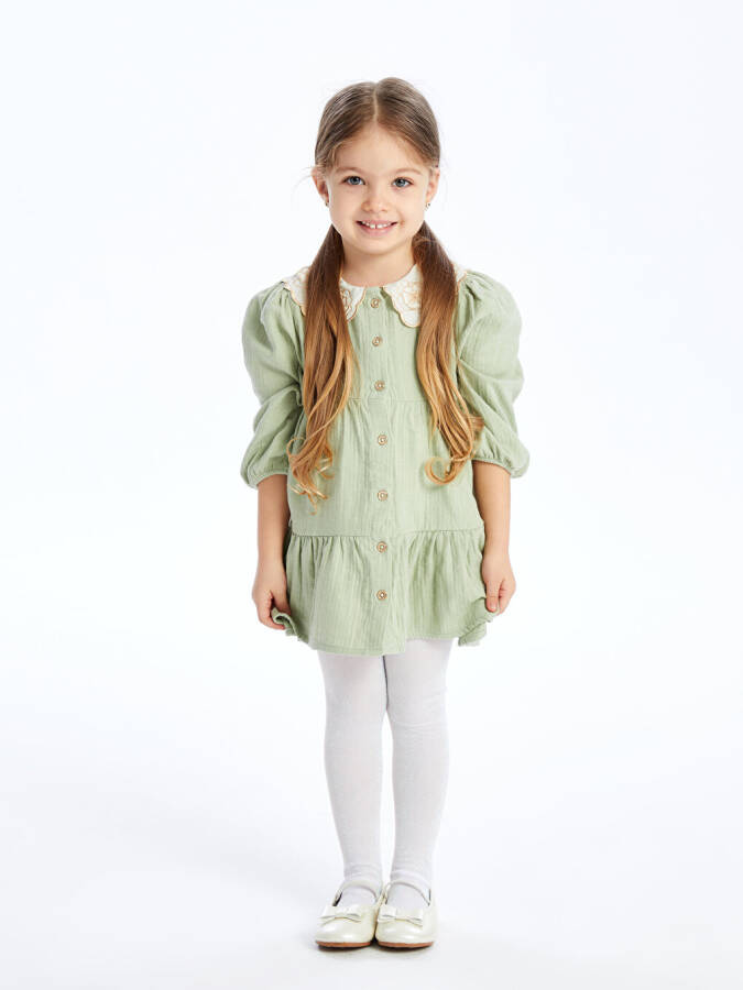 Baby Collar Long Sleeve Girl Baby Dress - 6