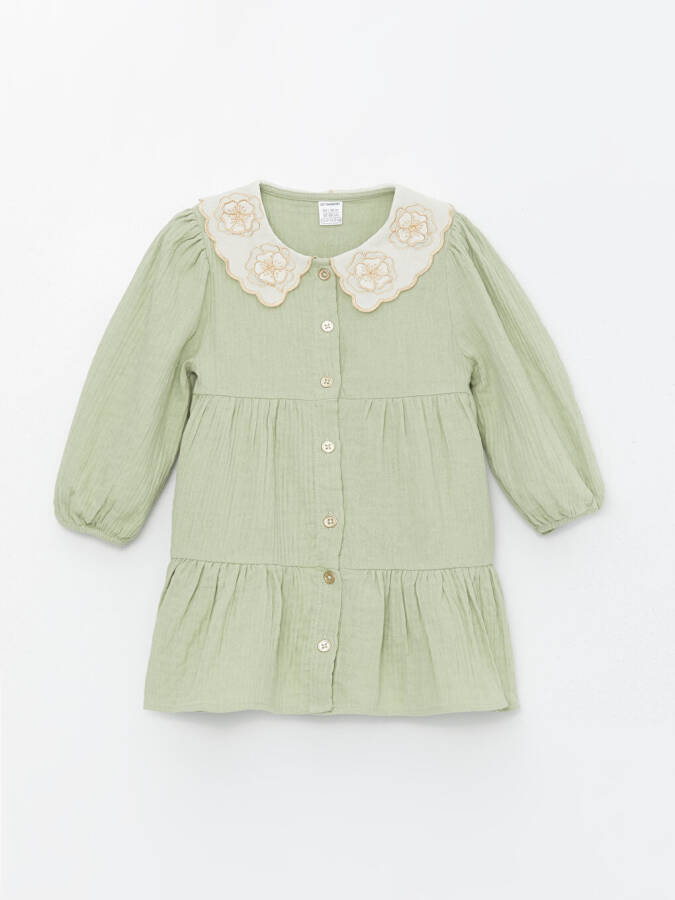 Baby Collar Long Sleeve Girl Baby Dress - 7